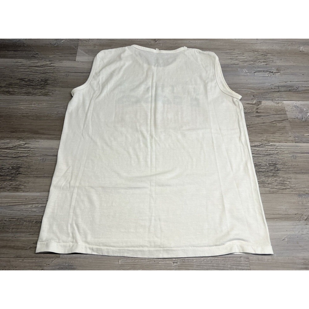 Vintage 90's Fitness USA Sleeveless T-Shirt Size Large White‎ Tagged XL - Picture 2 of 6